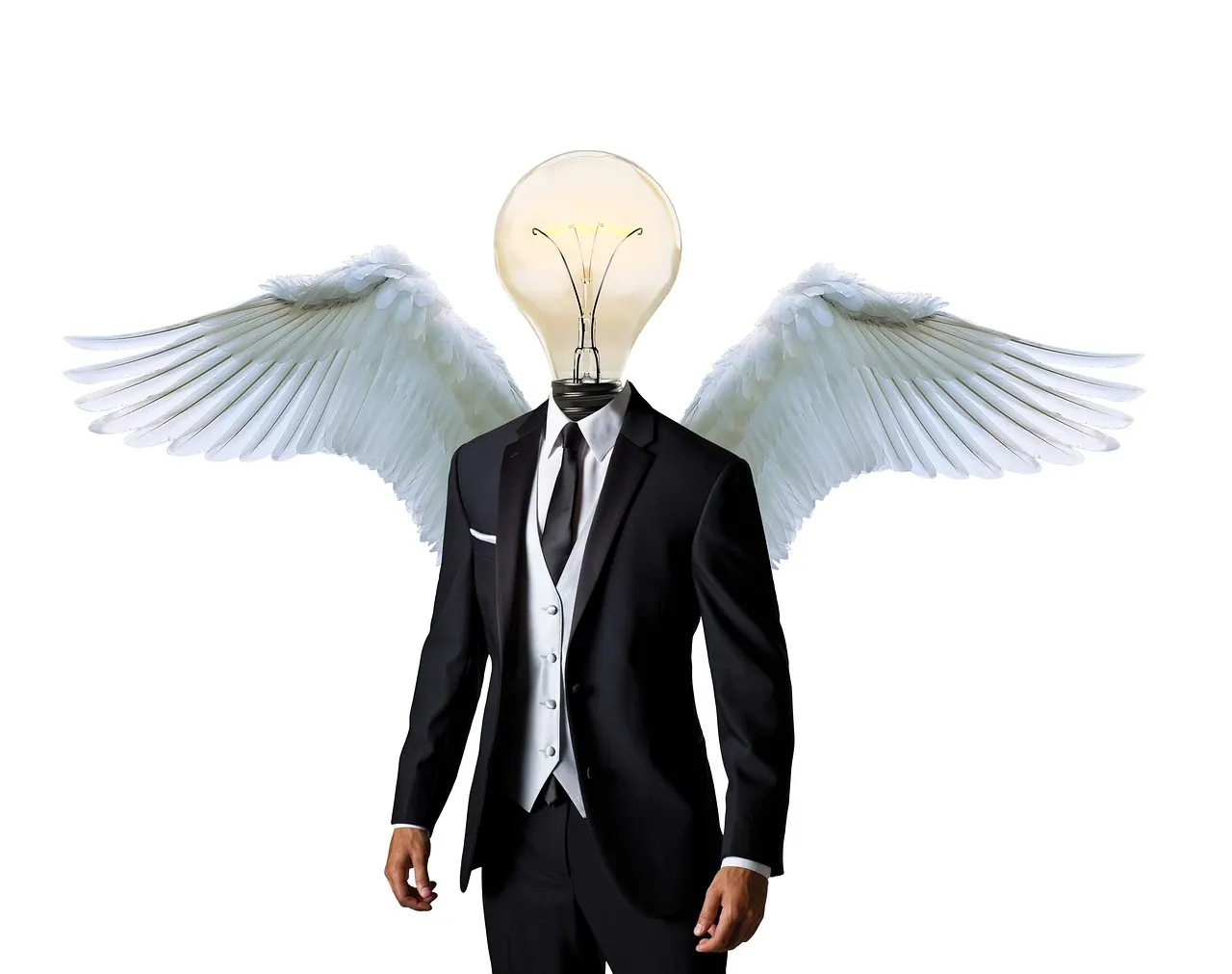 business angel, mentor, businessman, suit, business, angel, bulb, advice, mentoring, finance, funding, investment, venture, money, capital, risk, partner, knowledge, startup, corpo