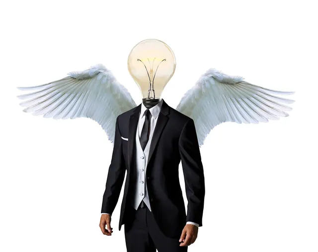 business angel, mentor, businessman, suit, business, angel, bulb, advice, mentoring, finance, funding, investment, venture, money, capital, risk, partner, knowledge, startup, corpo